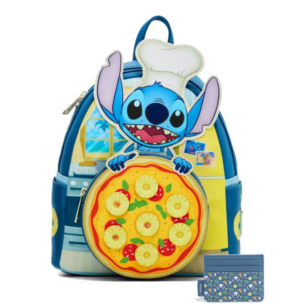 Loungefly Disney Lilo & Stitch Pineapple Pizza Scented Mini Backpack & Cardholer